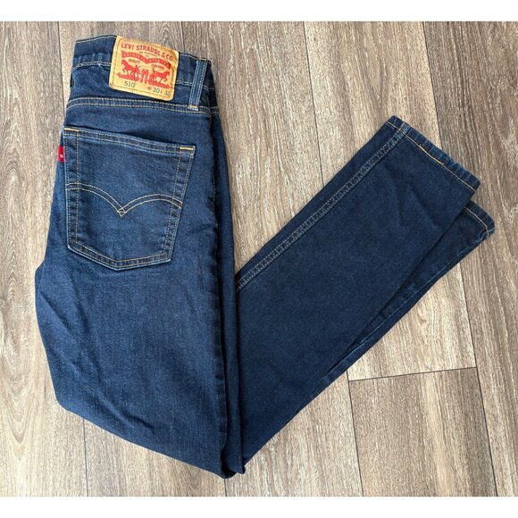 Levi's 510 Skinny Fit Medium Wash Blue Stretch Denim Jeans Size Men's 30X32 - Picture 1 of 11